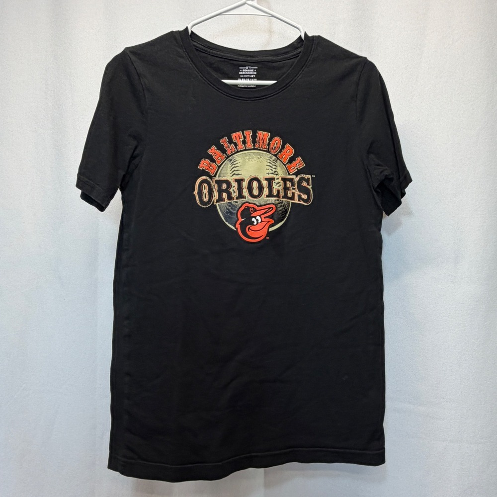 Kids Baltimore‎ Orioles Black T Shirt Genuine Merchandise Size XL 14 16